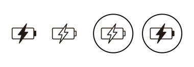 Batarya ikonu vektörü beyaz arkaplanda izole edildi. Batarya vektör simgesi. Şarj seviyesi. pil yükleme simgesi