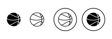 Basketbol ikonu vektörü beyaz arkaplanda izole edildi. Basketbol ikonu. Basketbol logo vektör simgesi