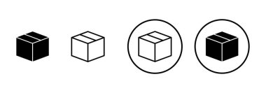 Kutu simgesi vektörü beyaz arkaplanda izole edildi. Karton kutu, ambalaj açık. Kutu vektörü simgesi