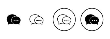 Sohbet simgesi vektörü beyaz arkaplanda izole edildi. Sohbet vektörü simgesi. Konuşma balonu. Mesaj var. Bizimle irtibata geç