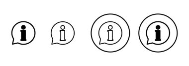 Bilgi simgesi vektörü beyaz arkaplanda izole edildi. Bilgi işareti var. Bizim hakkımızda