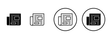 Beyaz arkaplanda izole edilmiş gazete simgesi vektörü. haber kağıt simgesi vektörü