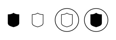 Kalkan vektör simgesi beyaz arkaplanda izole edildi. Koruma ikonu vektörü. Güvenlik vektör simgesi