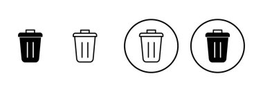 Çöp simgesi vektörü beyaz arkaplanda izole edildi. Çöp kutusu simgesi. Simge vektörünü sil