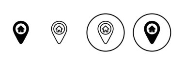 Beyaz arkaplanda izole edilmiş adres simgesi vektörü. Adres simgesi vektörü. ev konumu simgesi