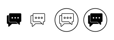 Sohbet simgesi vektörü beyaz arkaplanda izole edildi. Sohbet vektörü simgesi. Konuşma balonu. Mesaj var. Bizimle irtibata geç