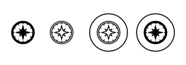 Pusula simgesi vektörü beyaz arkaplanda izole edildi. Pusula vektör simgesi