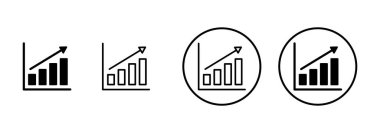 Büyüyen grafik simgesi vektörü beyaz arkaplanda izole ediliyor. Grafik simgesi. Grafik vektörü