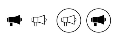Beyaz arkaplanda izole edilmiş megafon simgesi vektörü. Hoparlör ikon vektörü. Cilt simgesi