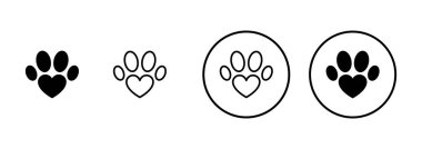 Pençe simgesi vektörü beyaz arkaplanda izole edildi. Paw Yazdırma simgesi