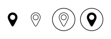 Pin simgesi vektörü beyaz arkaplanda izole edildi. Konum simgesi. Harita işaretleyici simgesi. Nokta. Yer bulucu. Adres