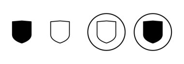 Kalkan vektör simgesi beyaz arkaplanda izole edildi. Koruma ikonu vektörü. Güvenlik vektör simgesi