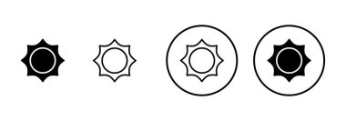 Beyaz arkaplanda izole edilmiş güneş simgesi vektörü. Güneş vektörü simgesi