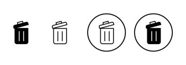 Çöp simgesi vektörü beyaz arkaplanda izole edildi. Çöp kutusu simgesi. Simge vektörünü sil