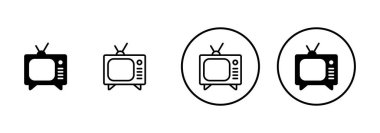 Beyaz arkaplanda izole edilmiş televizyon simgesi vektörü. Televizyon simgesi