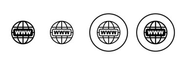 Web simgesi vektörü beyaz arkaplanda izole edildi. Web sitesi vektör simgesi. İnternet dünya vektörü