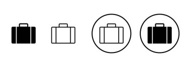 Beyaz arkaplanda izole edilmiş evrak çantası simgesi vektörü. Evrak çantası vektör simgesi