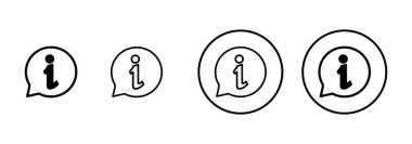 Bilgi simgesi vektörü beyaz arkaplanda izole edildi. Bilgi işareti var. Bizim hakkımızda