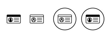 Lisans simgesi vektörü beyaz arkaplanda izole edildi. Kimlik simgesi. Kimlik kartı