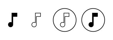 Müzik simgesi vektörü beyaz arkaplanda izole edilmiş, müzik vektörü simgesi, Melody, şarkı, not, ses, ses işareti
