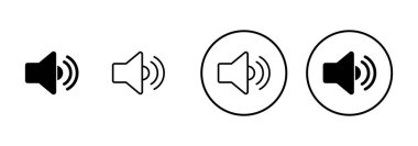 Beyaz arkaplanda izole edilmiş ikon vektörü. Cilt simgesi. Hoparlör ikon vektörü. Ses. Ses