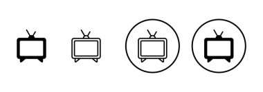 Beyaz arkaplanda izole edilmiş televizyon simgesi vektörü. Televizyon simgesi
