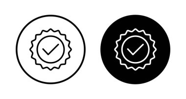 Beyaz arkaplanda izole edilmiş simge vektörü. Onaylı Madalya Simgesi vektörü. işaretle