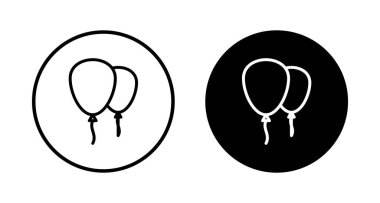 Beyaz arkaplanda izole edilmiş balon simgesi vektörü. Parti balonu süsleme doğum günü vektörü. Balon vektör simgesi