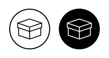 Kutu simgesi vektörü beyaz arkaplanda izole edildi. Karton kutu, ambalaj açık. Kutu vektörü simgesi