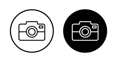 Kamera Simgesi vektörü beyaz arkaplanda izole edildi. Kamera sembolü. Kamera vektör simgesi