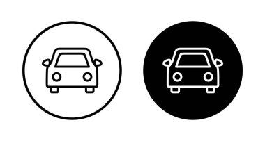 Beyaz arka planda araba ikonu vektörü izole edildi. Araba simgesi vektörü. 