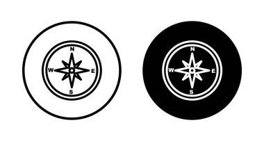 Pusula simgesi vektörü beyaz arkaplanda izole edildi. Pusula vektör simgesi