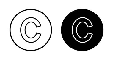 Telif hakkı simgesi vektörü beyaz arkaplanda izole edildi. telif hakkı sembolleri