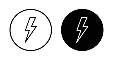 Şimşek simgesi vektörü beyaz arkaplanda izole edildi. Kilit simgesi vektörü. Enerji ve gök gürültüsü elektrik simgesi