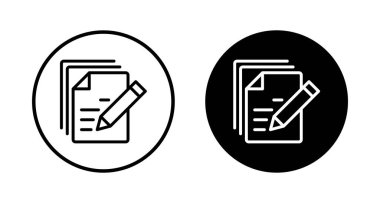 Not simgesi vektörü beyaz arkaplanda izole edildi. Simge vektörü alınıyor. Satır simgesini düzenle. Belge yazımı. İçerik yazımı