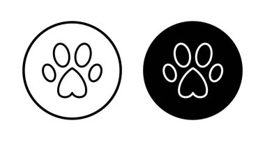 Pençe simgesi vektörü beyaz arkaplanda izole edildi. Paw Yazdırma simgesi