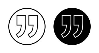 Beyaz arkaplanda izole edilmiş simge vektörü. Alıntı işareti simgesi. Tırnak işareti sembolü.