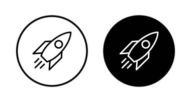 Roket ikon vektörü beyaz arkaplanda izole edildi. Kavram Simgesini Başlat. Başlangıç simgesi