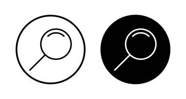 Beyaz arkaplanda izole edilmiş bir simge vektörü ara. Cam vektör simgesi. Büyüteç simgesini ara. Bul