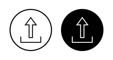 Beyaz arkaplanda izole edilmiş simge vektörünü yükle. İşaret simgesini yükle. Gönderme düğmesi. Sembol yükle.
