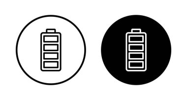 Batarya ikonu vektörü beyaz arkaplanda izole edildi. Batarya vektör simgesi. Şarj seviyesi. pil yükleme simgesi