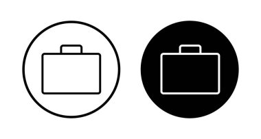 Beyaz arkaplanda izole edilmiş evrak çantası simgesi vektörü. Evrak çantası vektör simgesi