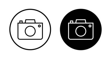 Kamera Simgesi vektörü beyaz arkaplanda izole edildi. Kamera sembolü. Kamera vektör simgesi