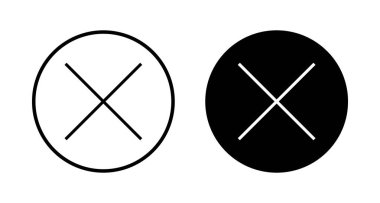 Beyaz arkaplanda izole edilmiş simge vektörünü kapat. Simgeyi sil. sil, iptal et, çıkış sembolü