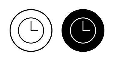 Saat simgesi vektörü beyaz arkaplanda izole edildi. Zaman simgesi vektörü. Saat vektör simgesi