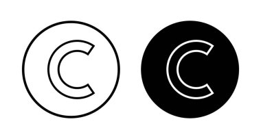 Telif hakkı simgesi vektörü beyaz arkaplanda izole edildi. telif hakkı sembolleri