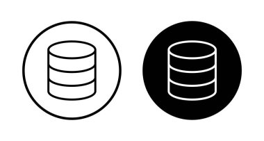 Veritabanı simgesi vektörü beyaz arkaplanda izole edildi. veritabanı vektörü simgesi