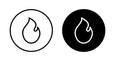 Beyaz arkaplanda izole edilmiş ikon vektörünü ateşle. Alev simgesi şablonunu ateşle. Ateş alevleri sembol vektörü