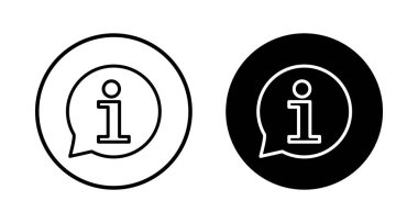 Bilgi simgesi vektörü beyaz arkaplanda izole edildi. Bilgi işareti var. Bizim hakkımızda