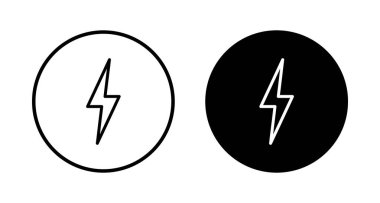 Şimşek simgesi vektörü beyaz arkaplanda izole edildi. Kilit simgesi vektörü. Enerji ve gök gürültüsü elektrik simgesi